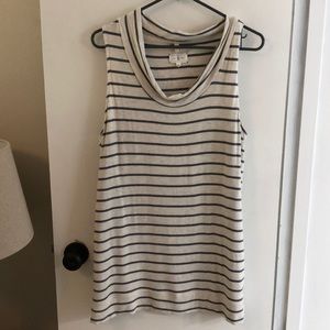 Lou and grey cream and navy tunic top size large